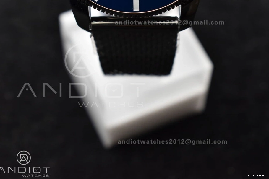 Fashionable Mesh 42mm Ceramic SS Blue Dial Bezel Blue II on 1169 A Heritage SS BLSF SuperOcean Bracelet 0913